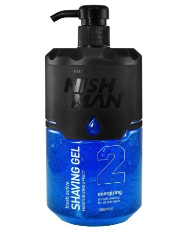 SHAVING GEL PUMP BLUE 02 1L - NISHMAN